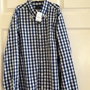Checkered pattern button down